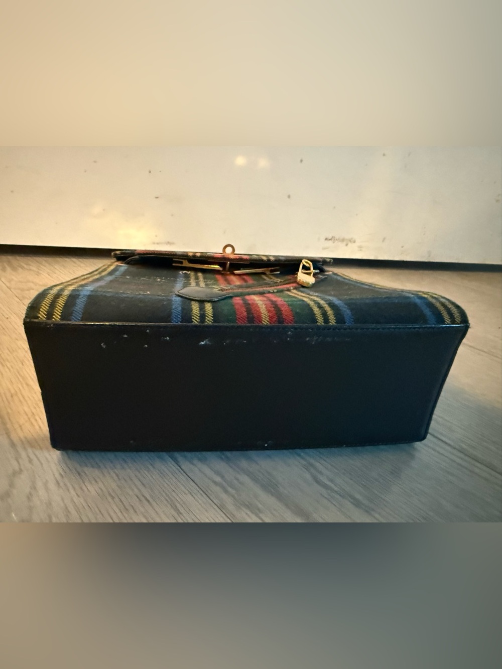 Moschino Vintage I Believe In Punk Chic Razor Blade Pin Plaid Top Handle Bag - Picture 10 of 12